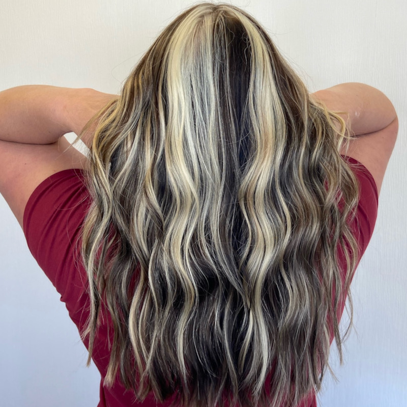 black and silver highlights